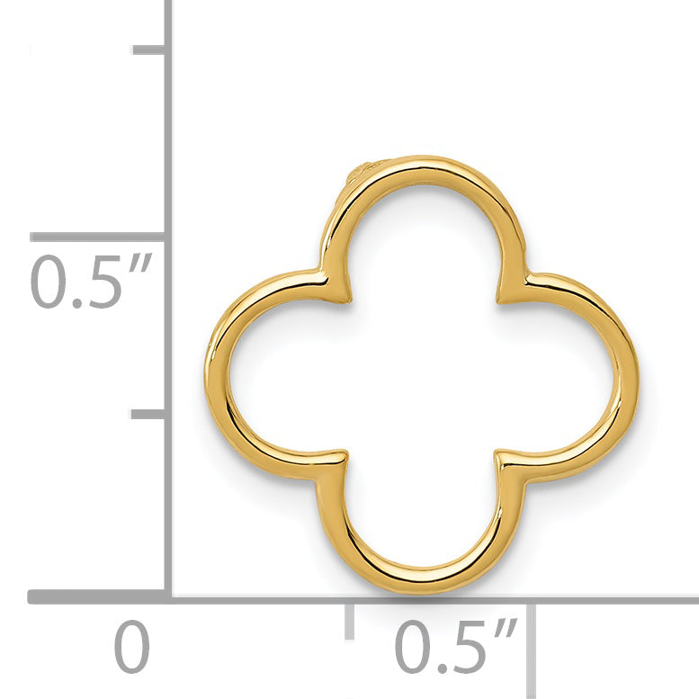 14k Yellow Gold 14k Small Quatrefoil Design Chain Slide