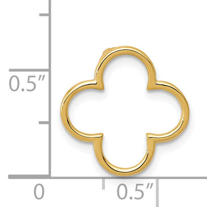 14k Yellow Gold 14k Small Quatrefoil Design Chain Slide