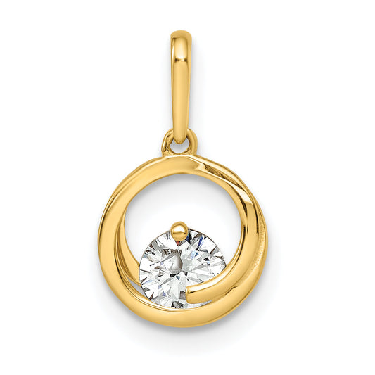 14K Yellow Gold Cz Pendant