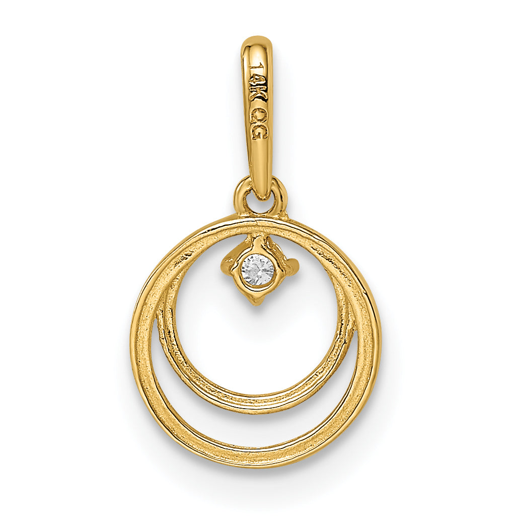 14k Yellow Gold 14K CZ Circle Pendant