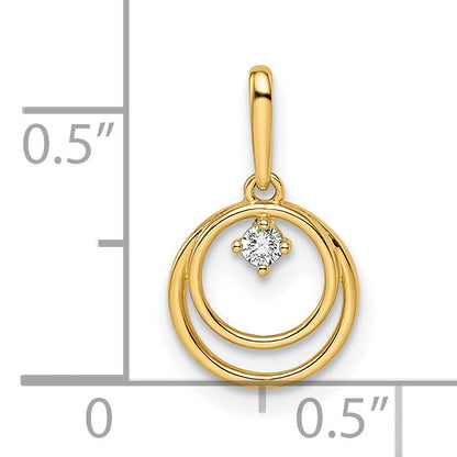 14k Yellow Gold 14K CZ Circle Pendant