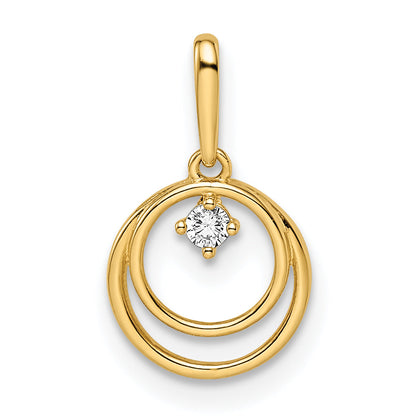 14k Yellow Gold 14K CZ Circle Pendant