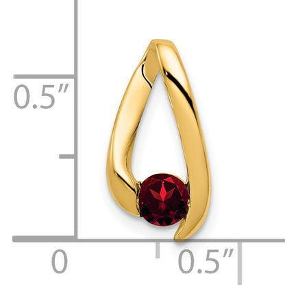14K Yellow Gold 4mm Garnet Pendant