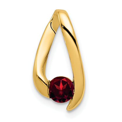 14K Yellow Gold 4mm Garnet Pendant