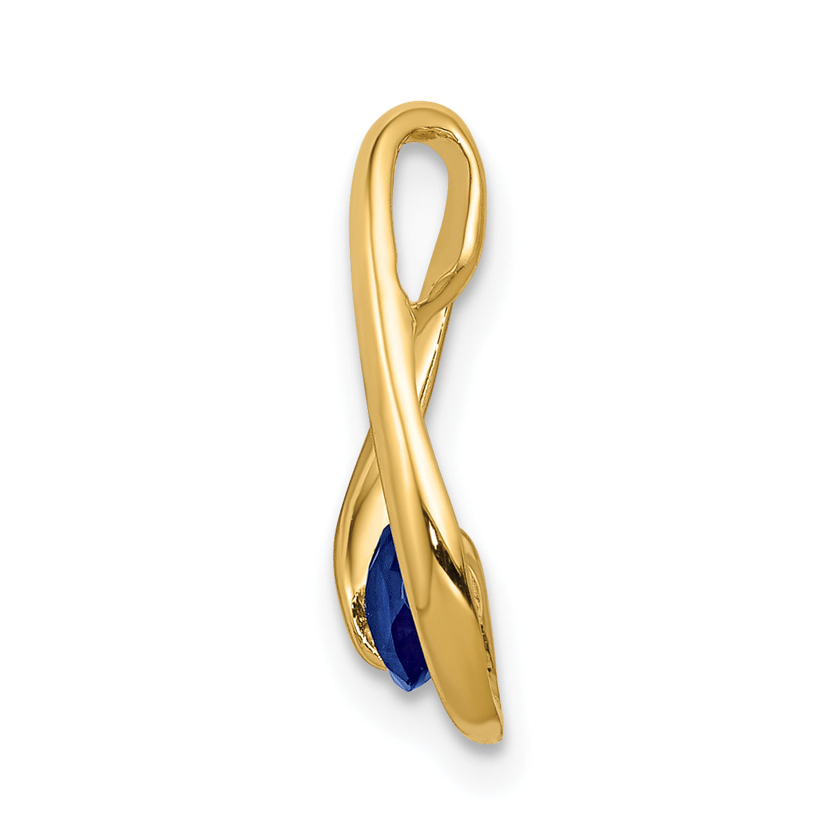 14K Yellow Gold 4mm Sapphire Pendant