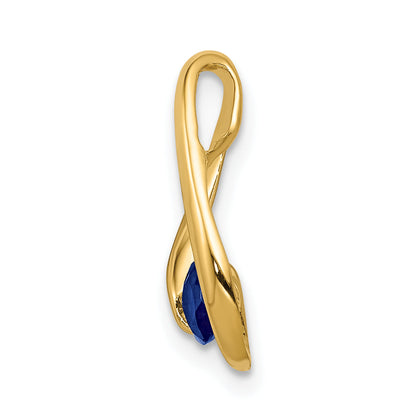 14K Yellow Gold 4mm Sapphire Pendant
