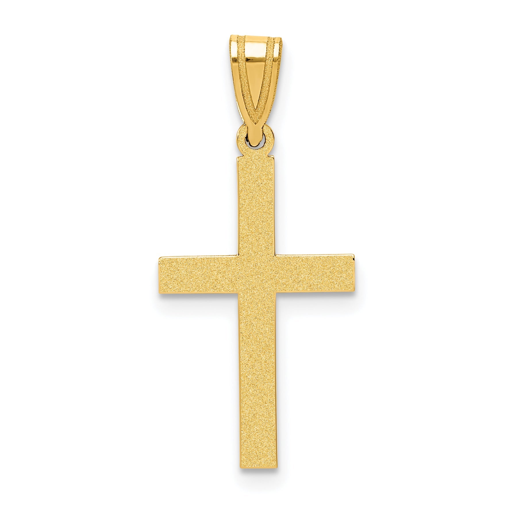 14k Yellow Gold 14k Sandblasted Cross Pendant