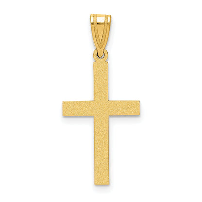 14k Yellow Gold 14k Sandblasted Cross Pendant