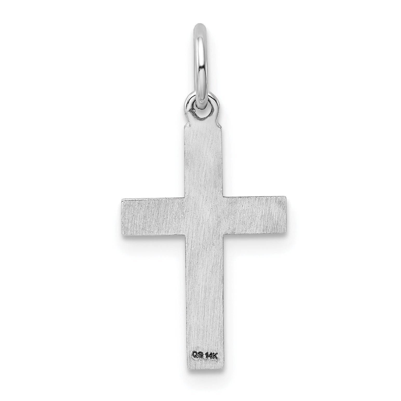 14k White Gold 14K White Gold Laser Designed Cross Pendant