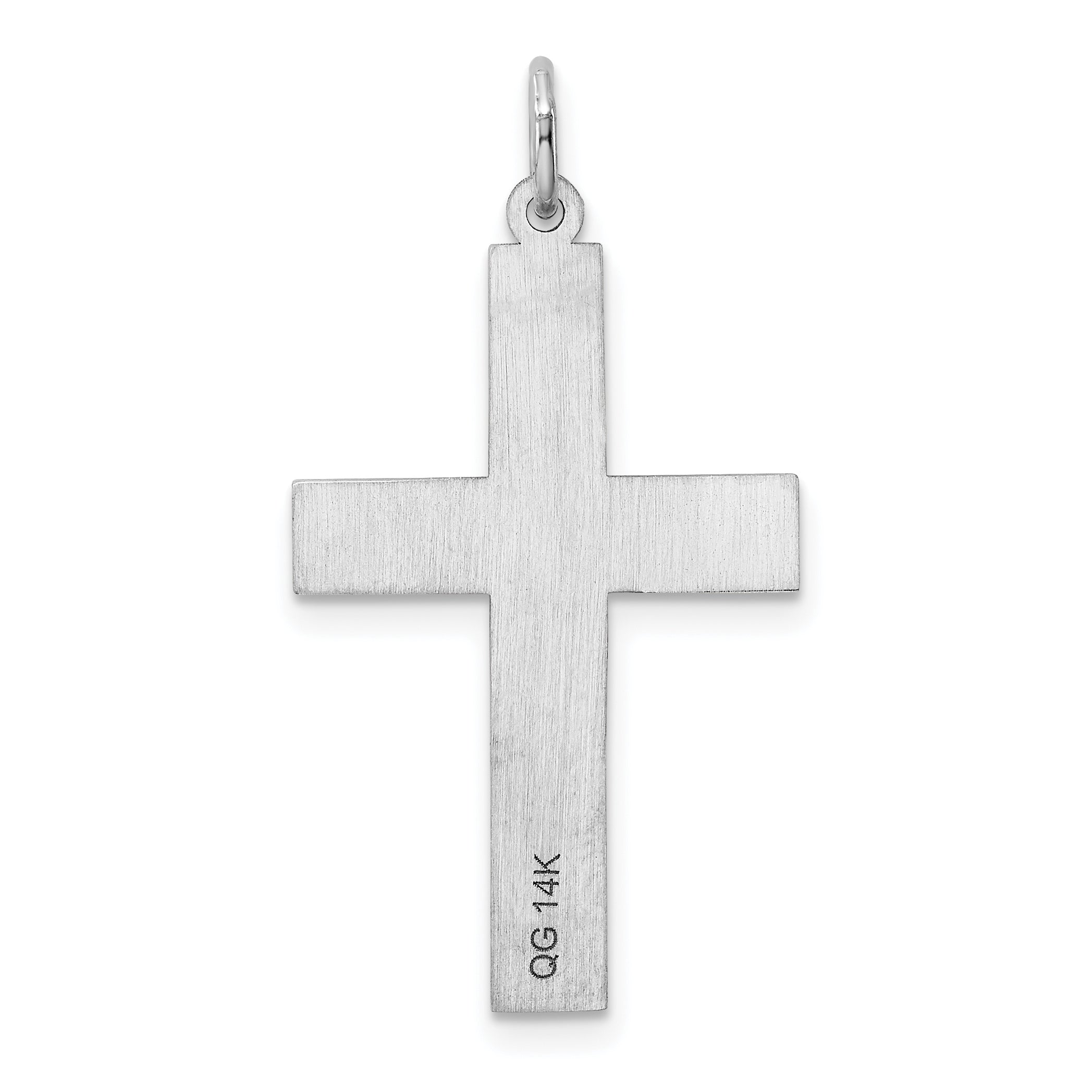 14k White Gold 14K White Gold Laser Designed Cross Pendant