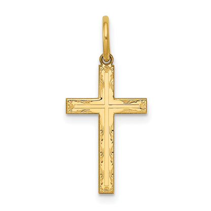 14k Yellow Gold 14K Laser Designed Cross Charm