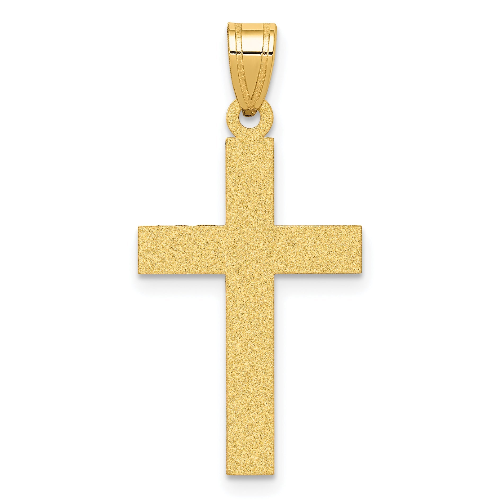 14k Yellow Gold 14k Sandblasted Cross Pendant