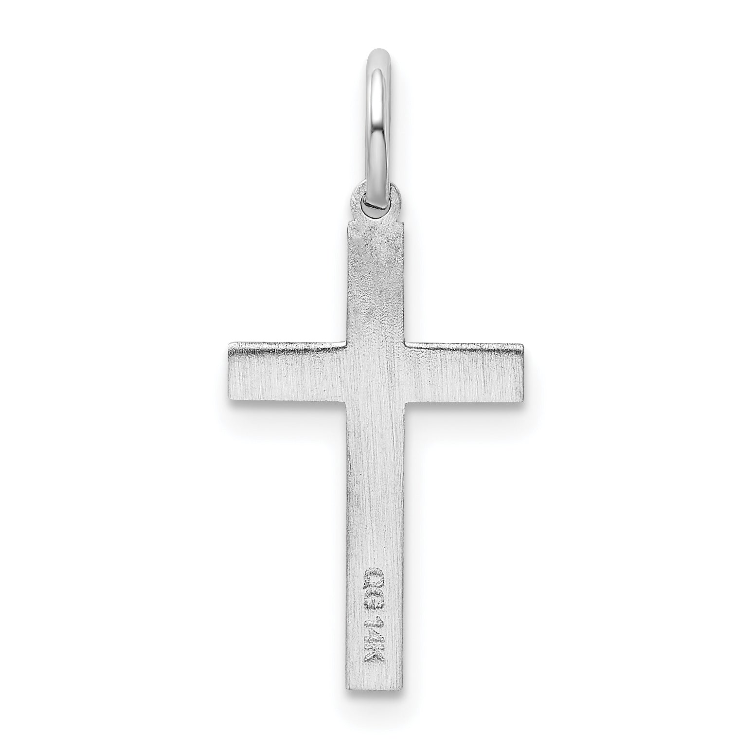 14k White Gold 14K White Gold Laser Designed Cross Charm