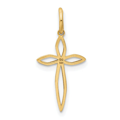 14k Yellow Gold 14K Laser Designed Passion Cross Charm