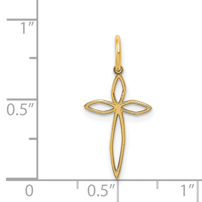 14k Yellow Gold 14K Laser Designed Passion Cross Charm