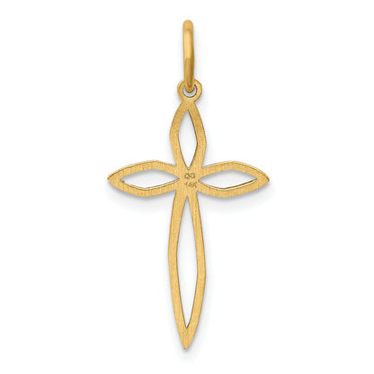 14k Yellow Gold 14K Laser Designed Passion Cross Charm