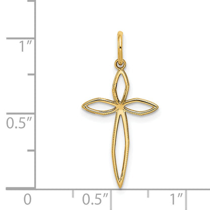 14k Yellow Gold 14K Laser Designed Passion Cross Charm