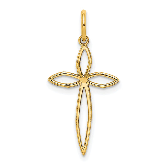 14k Yellow Gold 14K Laser Designed Passion Cross Charm