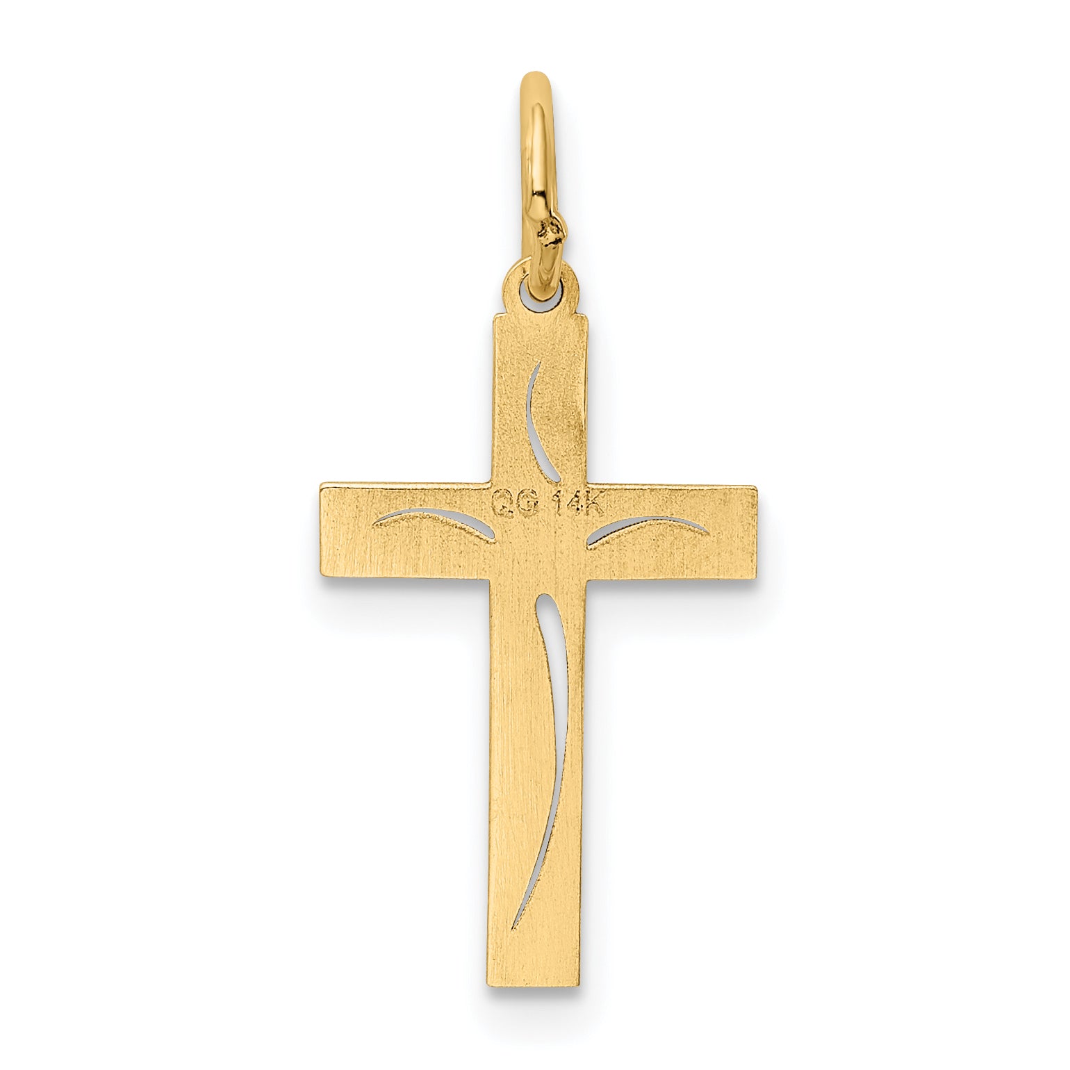 14k Yellow Gold 14K Laser Designed Cross Charm