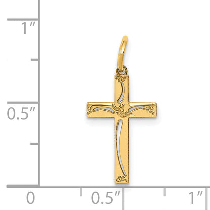 14k Yellow Gold 14K Laser Designed Cross Charm