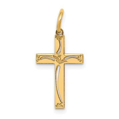 14k Yellow Gold 14K Laser Designed Cross Charm