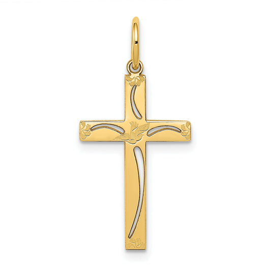 14k Yellow Gold 14K Laser Designed Cross Charm