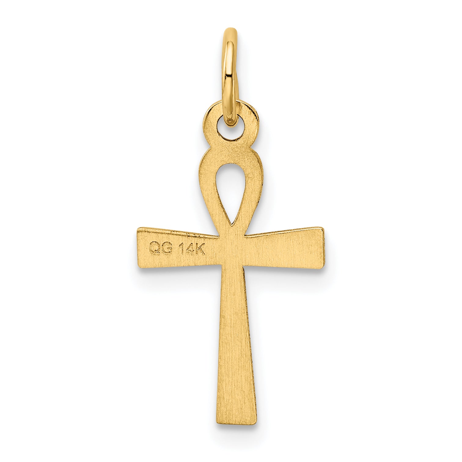 14k Yellow Gold 14K Laser Designed Ankh Cross Charm