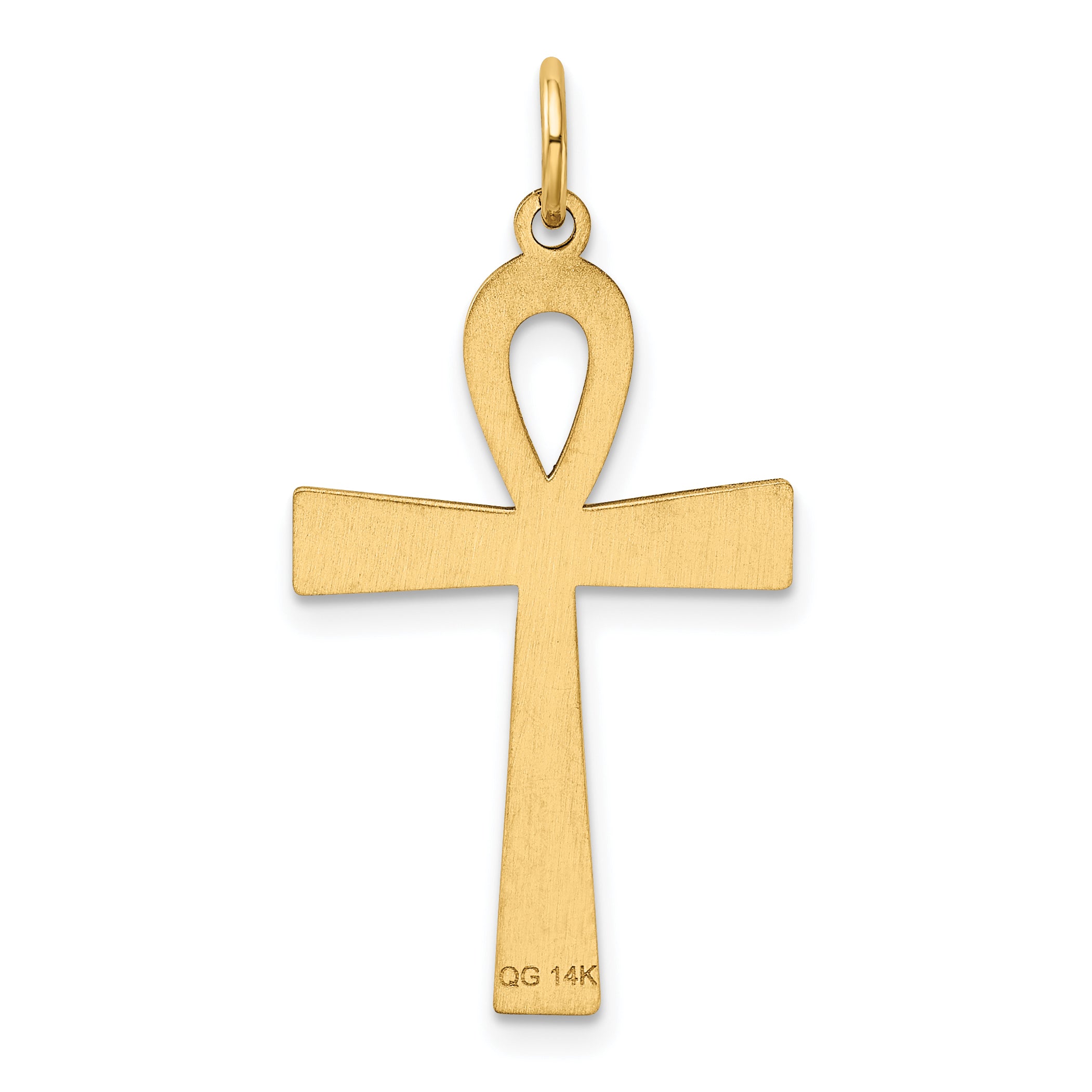 14k Yellow Gold 14K Laser Designed Ankh Cross Pendant