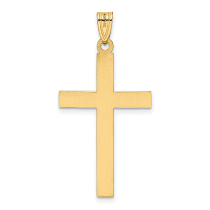 14k Yellow Gold 14k Solid Laser Etched Cross Pendant