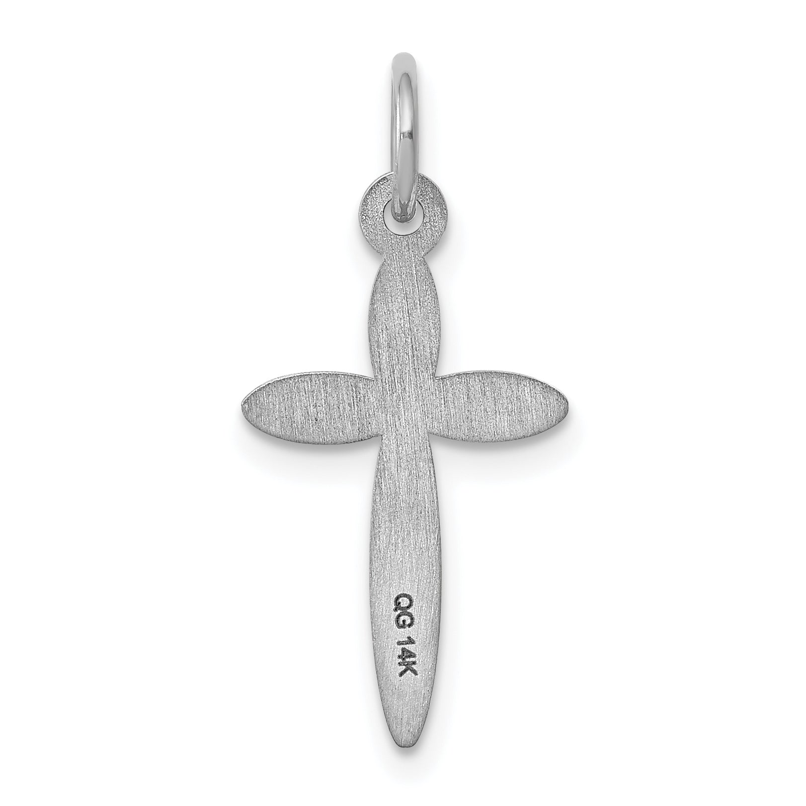 14k White Gold 14K White Gold Laser Designed Cross Charm