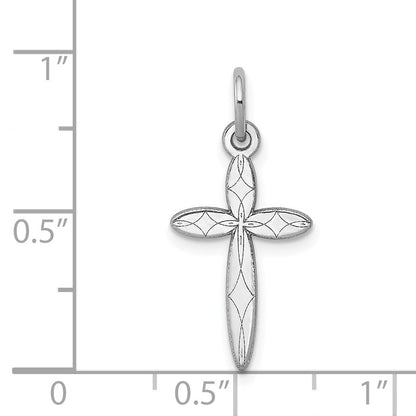 14k White Gold 14K White Gold Laser Designed Cross Charm