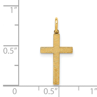14k Yellow Gold 14K Laser Designed Cross Charm