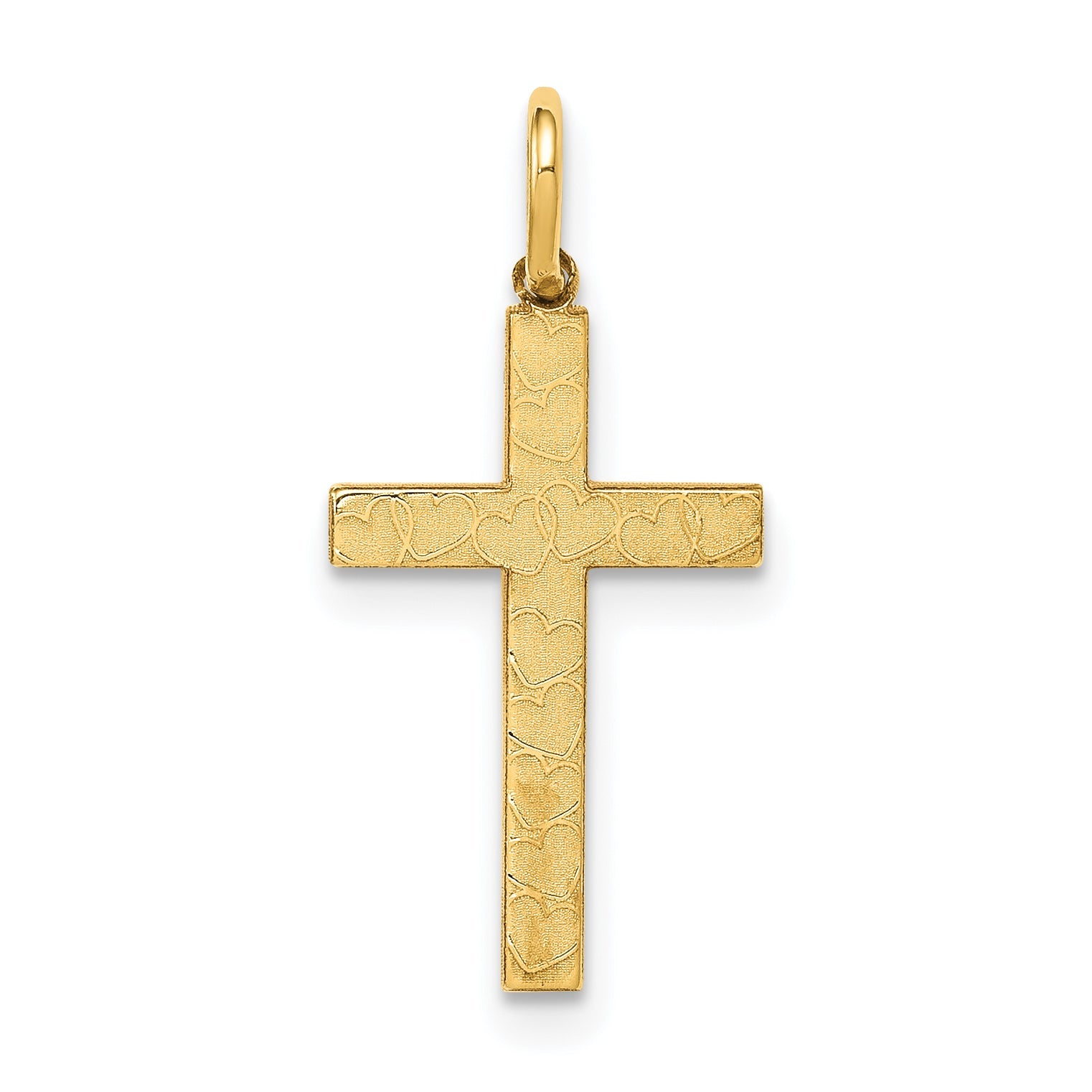 14k Yellow Gold 14K Laser Designed Cross Charm