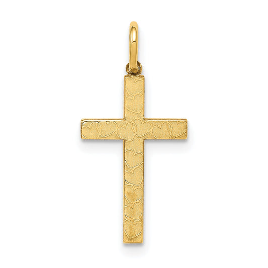 14k Yellow Gold 14K Laser Designed Cross Charm