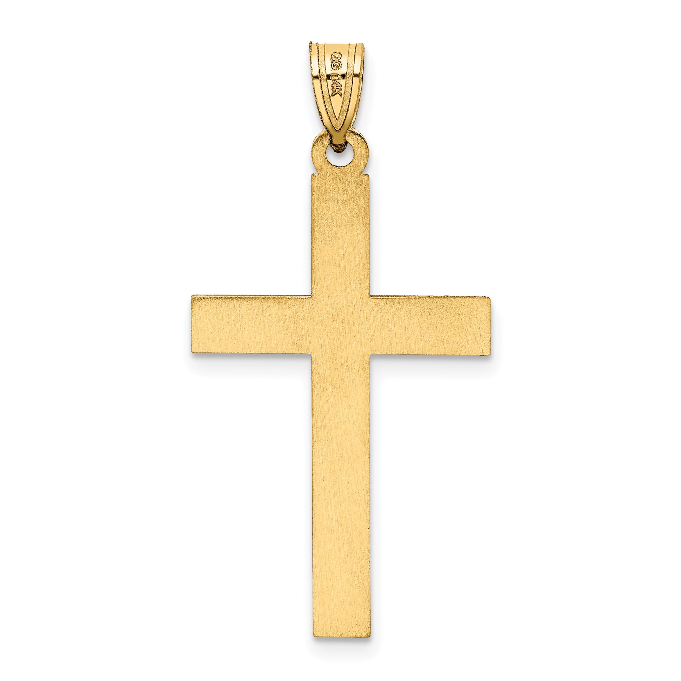 14k Yellow Gold 14k Florentine Satin Cross Pendant