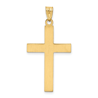 14k Yellow Gold 14k Solid Laser Etched Cross Pendant