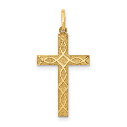 14k Yellow Gold 14K Laser Designed Cross Charm