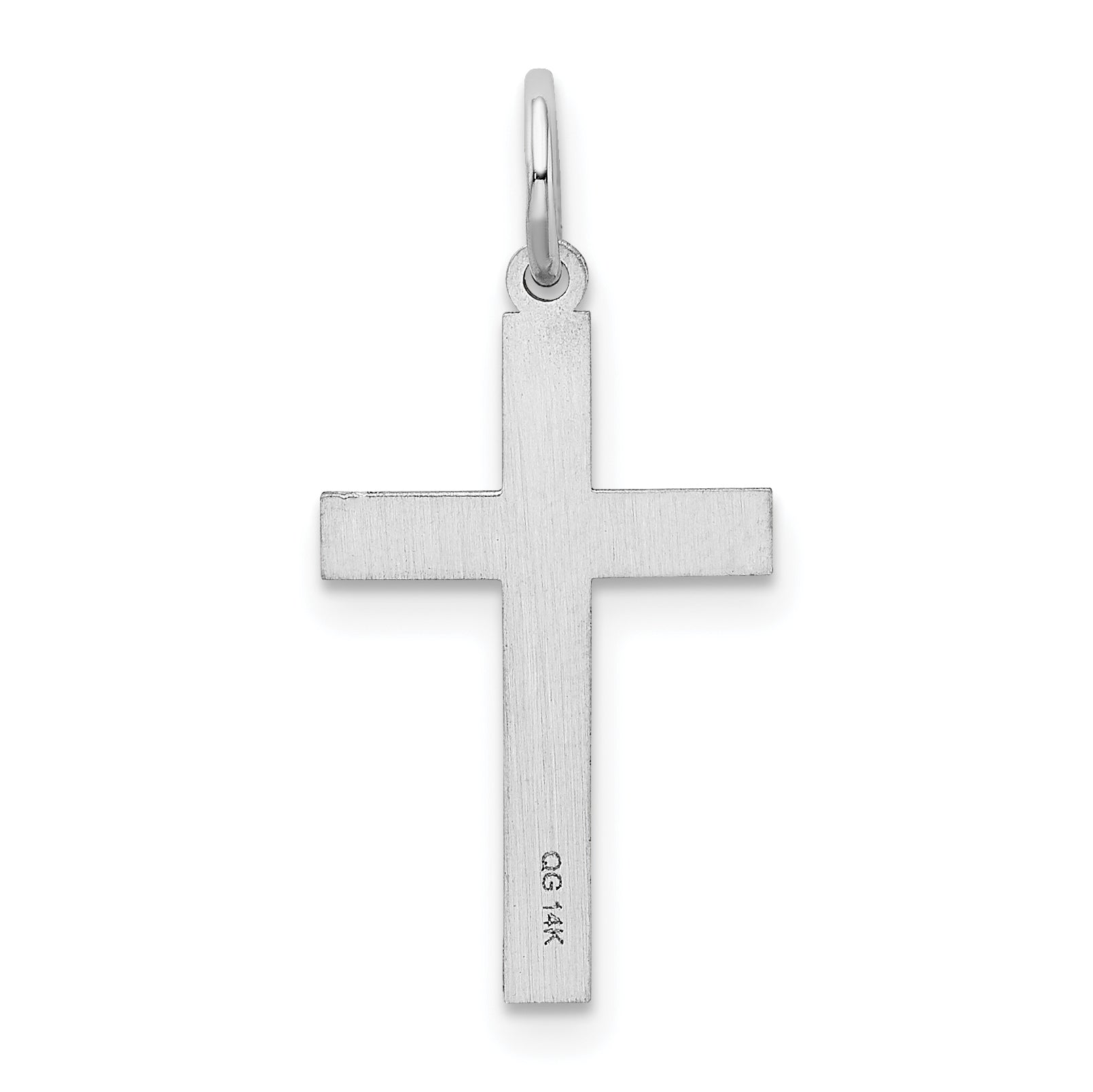 14k White Gold 14K White Gold Laser Designed Cross Charm