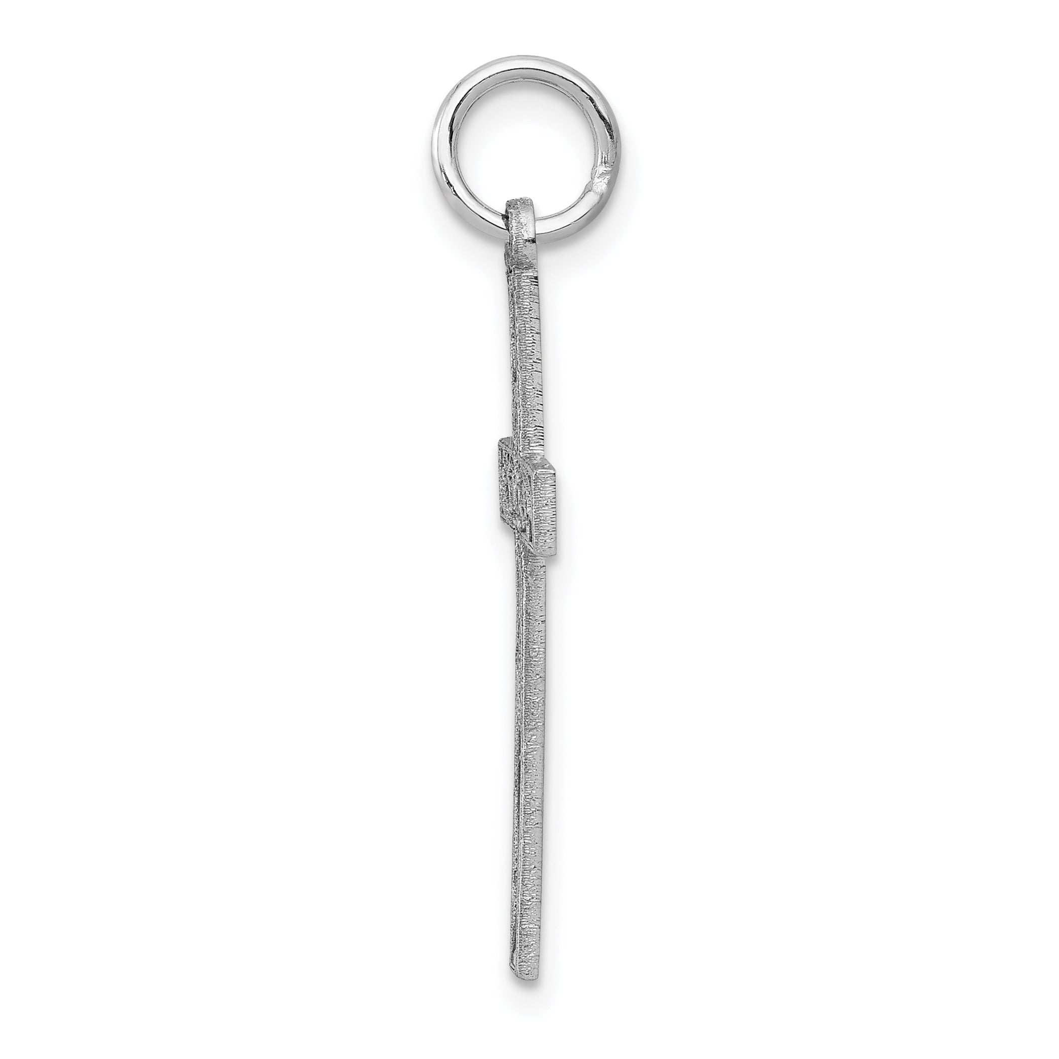14k White Gold 14K White Gold Laser Designed Cross Charm