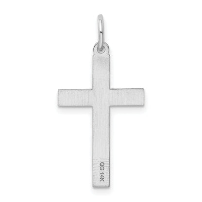 14k White Gold 14K White Gold Laser Designed Cross Charm
