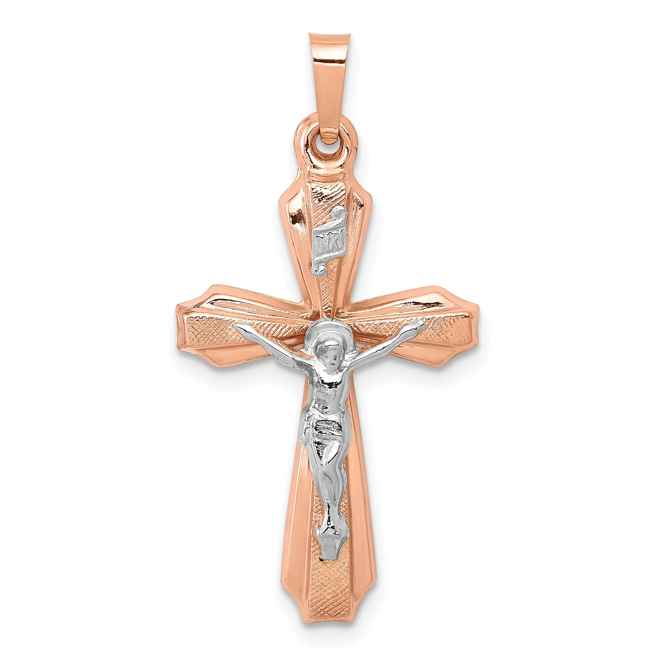 14k Two-tone 14k Two-tone Hollow Crucifix Pendant