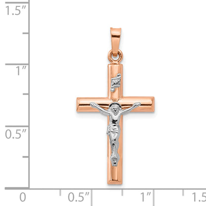 14k Two-tone 14k Two-tone Gold Hollow Crucifix Pendant