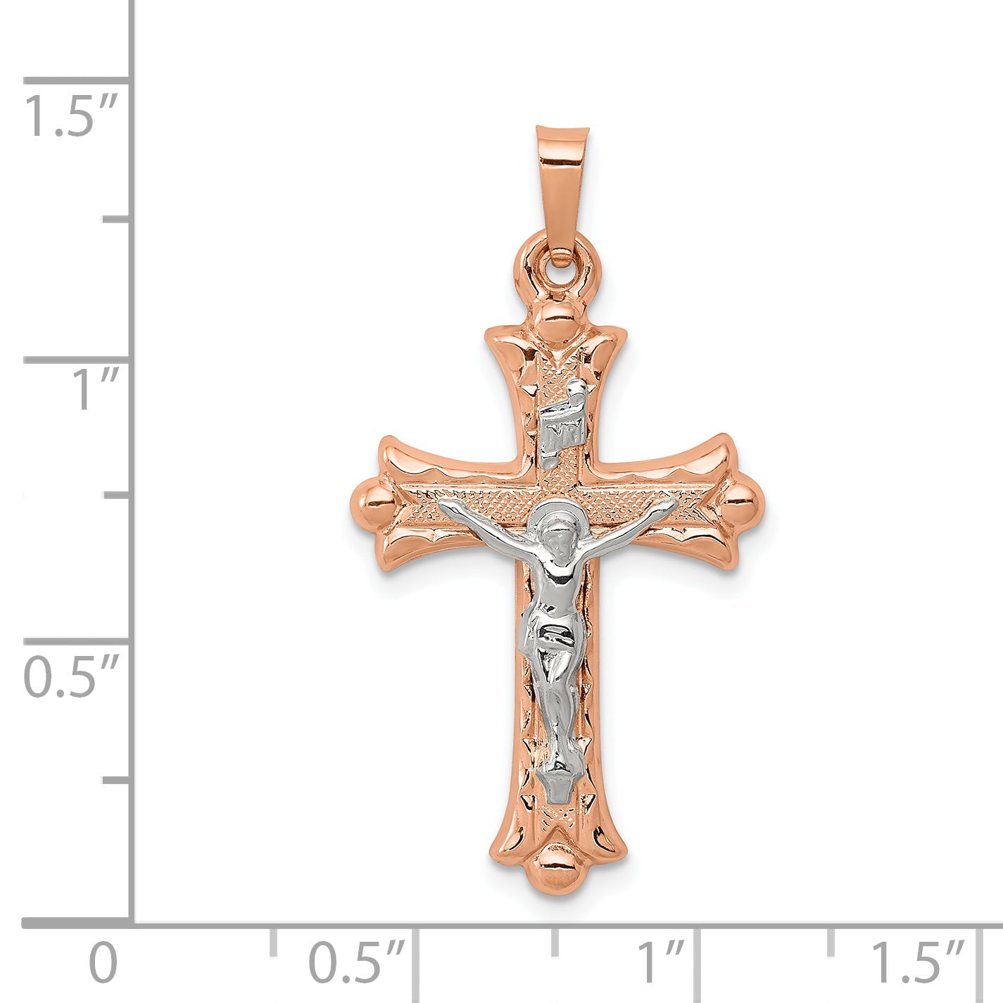 14k Two-tone 14k Two-tone Hollow Crucifix Pendant