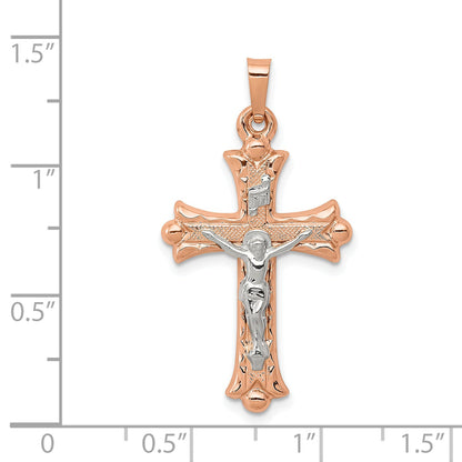 14k Two-tone 14k Two-tone Hollow Crucifix Pendant