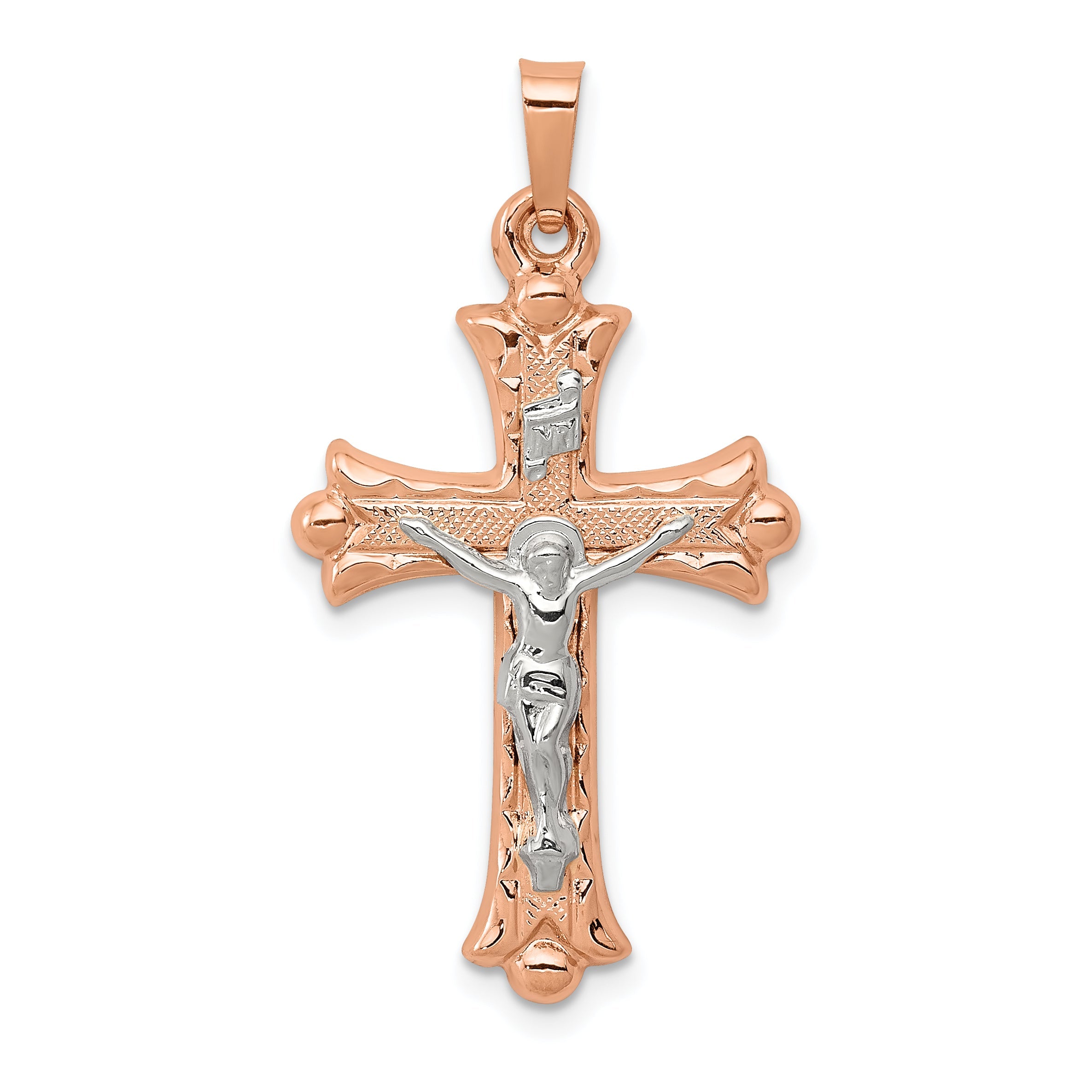 14k Two-tone 14k Two-tone Hollow Crucifix Pendant