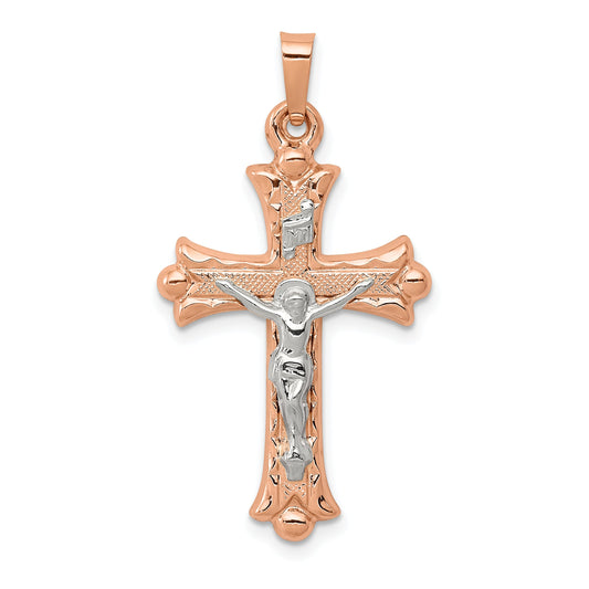 14k Two-tone 14k Two-tone Hollow Crucifix Pendant