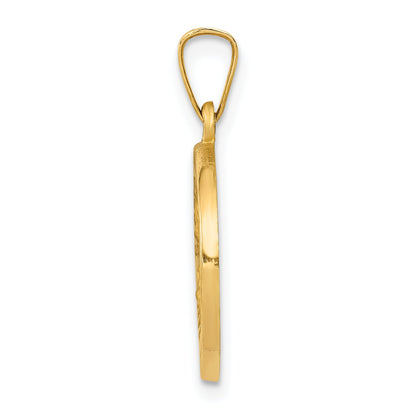 14k Yellow Gold 14k Polished and Satin Sacred Heart of Jesus Medal Hollow Pendant