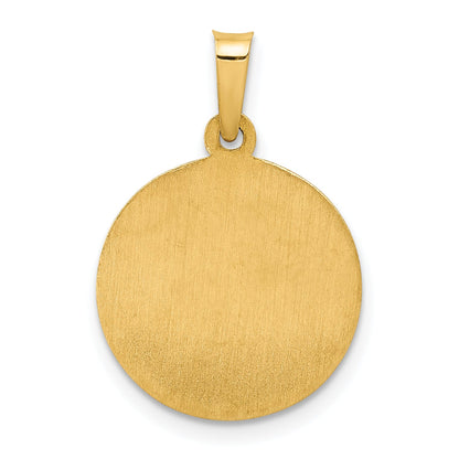 14k Yellow Gold 14k Polished and Satin Sacred Heart of Jesus Medal Hollow Pendant