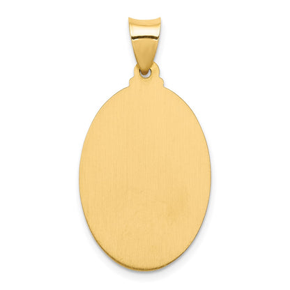 14k Yellow Gold 14k Polished and Satin Sacred Heart of Jesus Medal Hollow Pendant