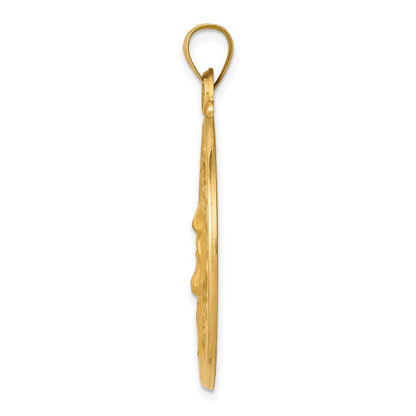 14k Yellow Gold 14k Polished and Satin Face of Jesus Medal Hollow Pendant